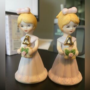 Enesco Growing Up B Girl Figurine Brunette & Blonde Hair Age 4- 2 avail, $10 ea